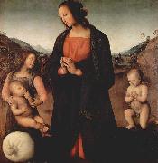 Pietro, Maria, das Christuskind anbetend, mit Johannes dem Taufer und einem Engel